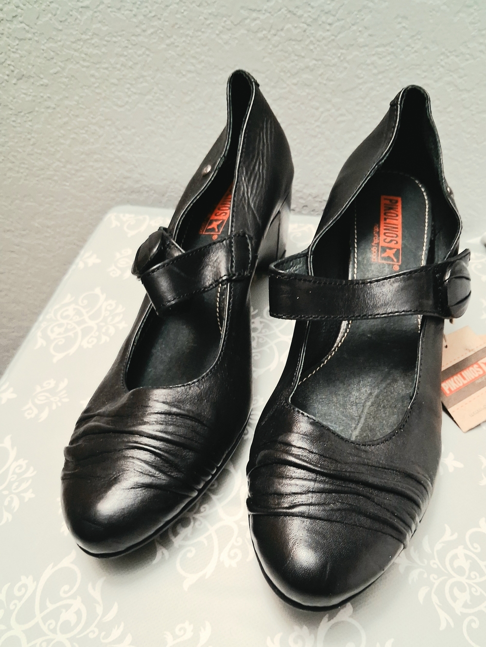 PIKOLINOS Black Mary Jane Wedge Heels